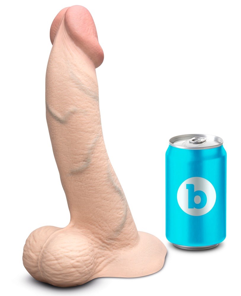 b-Vibe Slipskin Realistic Silicone Dildo 7 Inch Girthy Cream Secondary image