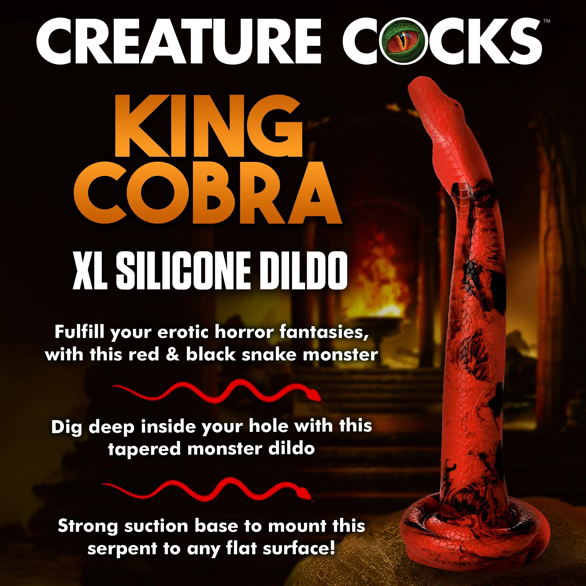 Creature Cocks King Cobra - X-Large 18 Long Silicone Dong