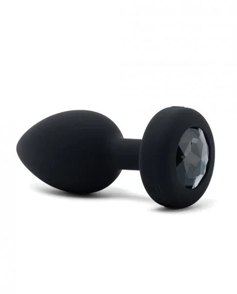b-Vibe Vibrating Jewel Plug M/L Black Silicone Anal Toy (8.6 cm insertable) > Anal Range > Jewel Butt Plugs Main image