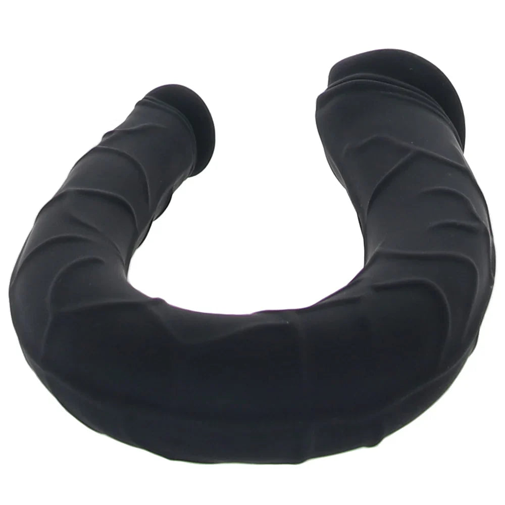Boundless AC/DC Dong Black 13.5 Inch Silicone Double Dong with Satin Finish > Dildos > Double Dildos