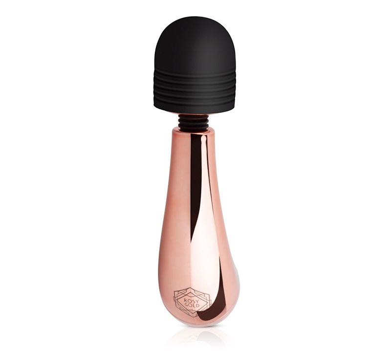 Rosy Gold Nouveau Mini Curve Massager in Rosy Gold with Ergonomic Design and Battery Secondary image