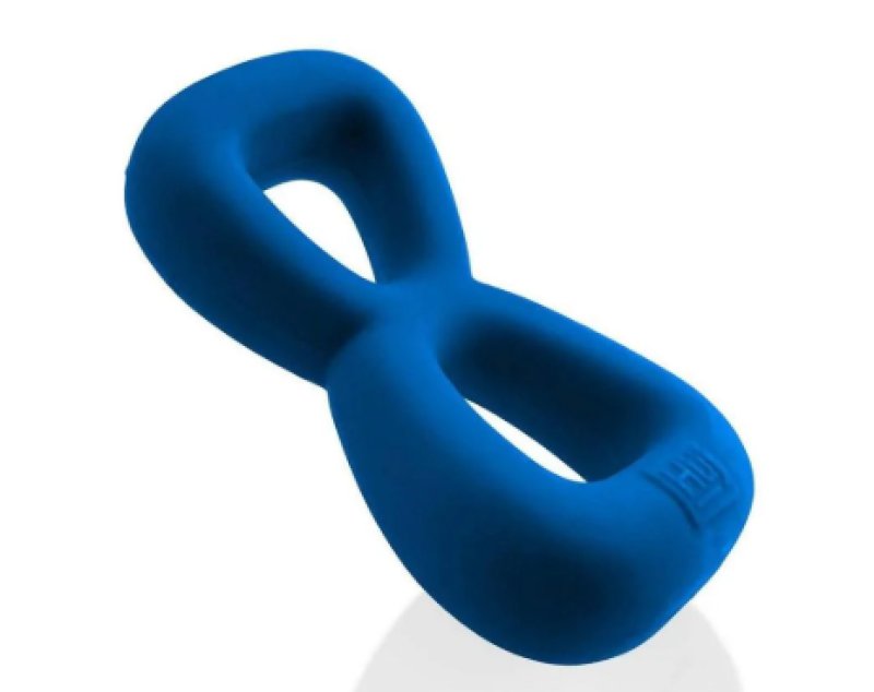 Hunkyjunk Boomerang Double-ring Cockring & Nut-tugger Teal Fizz