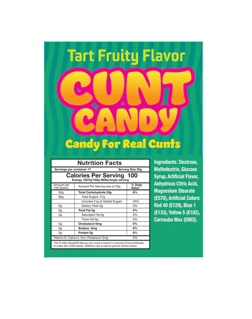 Cunt Candy 3oz Bag – Tart Vagina-Shaped Candy Snack Bag Secondary image