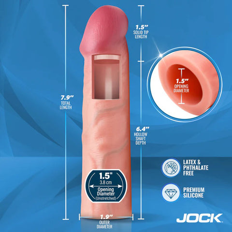 Jock Enhancers 1.5 Inch Silicone Penis Extension Sleeve Light SLEEVES