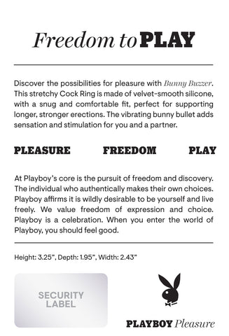 Playboy Pleasure Bunny Buzzer Vibrating Cock Ring > Cock Ring > Vibrating