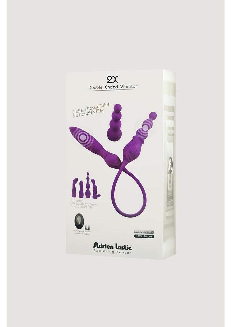 Adrien Lastic 2X + LRS (Purple) – Waterproof Double Ended Dildo with Remote Control and Vibration Modes > Dildos > Double Dildos