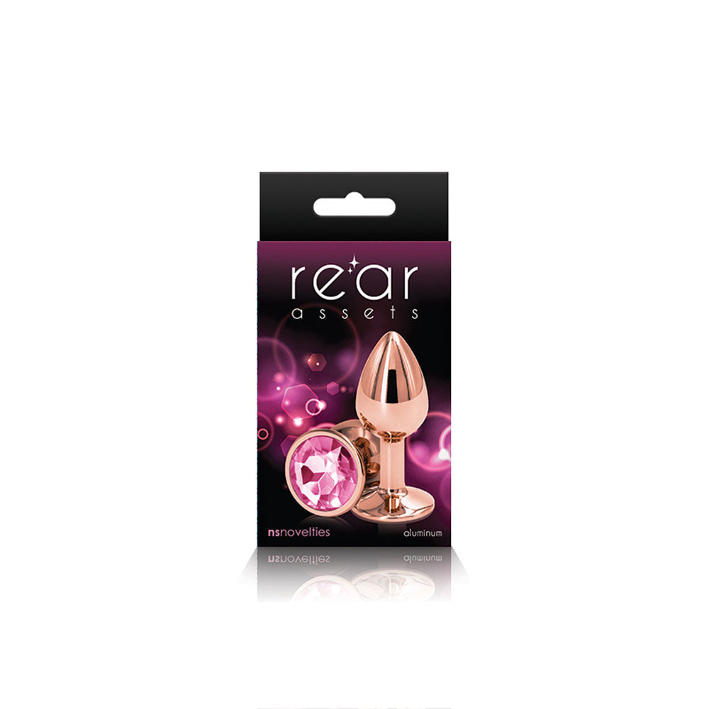 Rear Assets Rose Gold Small (Rose Gold) – Lightweight Small Metal Butt Plug Secondary image