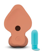 b-Vibe Slipskin Realistic Silicone Dildo 9 Inch Curved Mocha > Dildos > Large Dildos