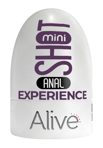 Alive Mini Shot Masturbator Ass Compact Anal Experience White and Purple Default Title Strokers - Cup|Egg