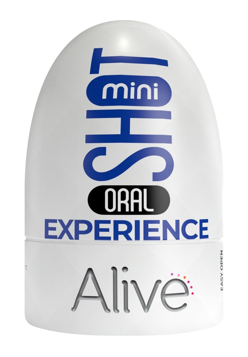 Alive Mini Shot Masturbator Mouth Realistic Oral Experience Compact White > Sex Toys For Men > Masturbators > Manual