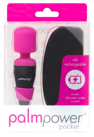 PalmPower Pocket Massage Wand for Portable Relaxation Pink Electric Massager