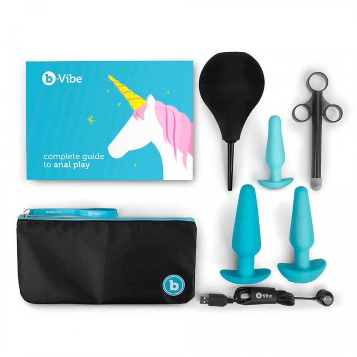 b-Vibe Anal Education Set – Silicone Anal Training Kit - Blue > Anal Range > Butt Plug Kits Main image