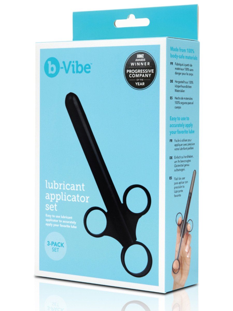b-Vibe Lubricant Applicator 3-Pack Set Black Body-Safe Silicone 5 Inch > Lube > Applicators