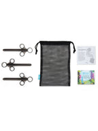 b-Vibe Lubricant Applicator 3-Pack Set Black Body-Safe Silicone 5 Inch > Lube > Applicators