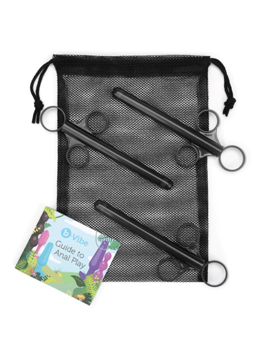 b-Vibe Lubricant Applicator 3-Pack Set Black Body-Safe Silicone 5 Inch > Lube > Applicators