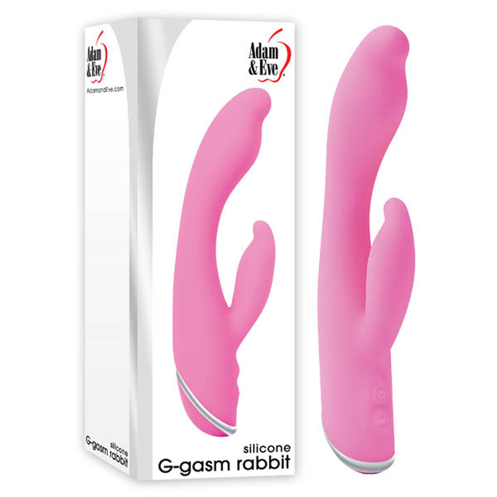 Adam & Eve G-Gasm Rabbit – 20.3 cm Plush Premium Silicone Rabbit Vibrator Pink > Vibrators > Ladies > Rabbit