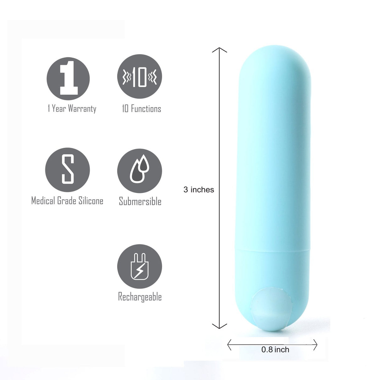 Maia Jessi Teal 7.6 cm Bullet Vibrator > Vibrators > Mini Vibrators