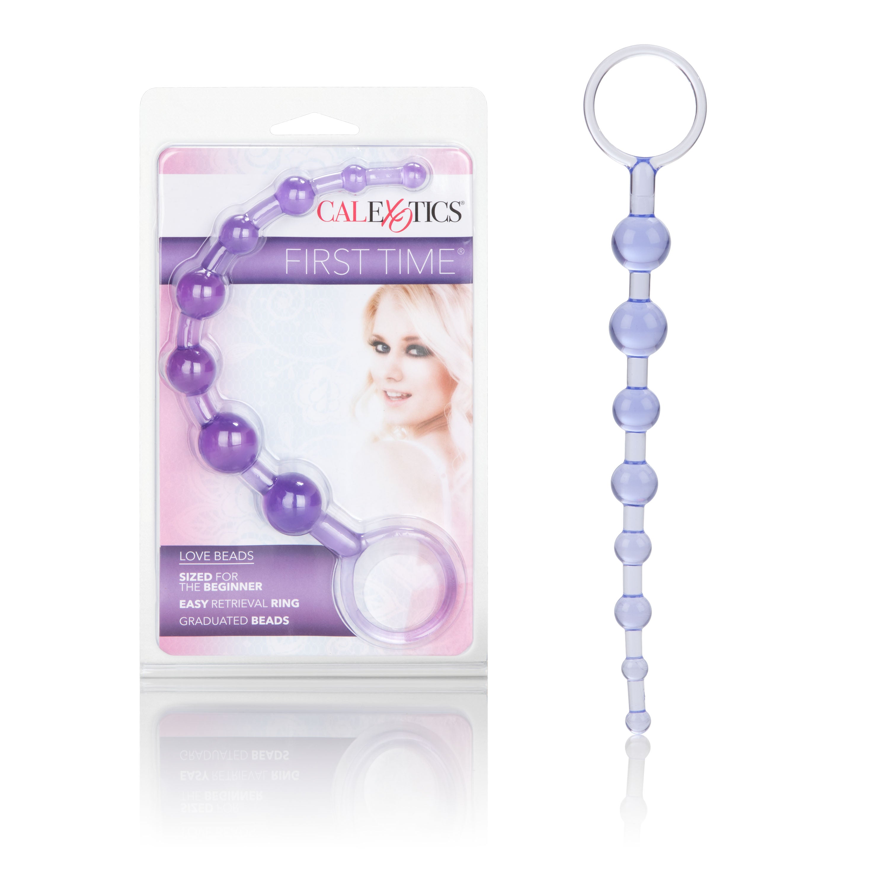 First Time Love Beads Purple Slim Graduated Flexible Anal Beads with EZ Retrieval Ring > Anal Range > Anal Beads