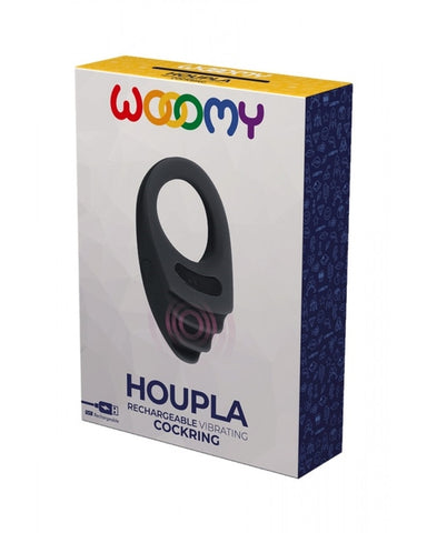 Wooomy Houpla Rechargeable Vibrating Ring in Black Default Title COCK RINGS