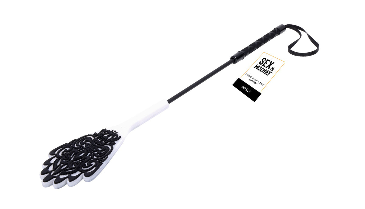 Lace Silicone Crop Whip 50cm Black > Bondage Gear > Crops Main image