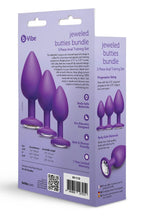b-Vibe Jeweled Butties Bundle – Luxury 3-Piece Tapered Silicone Butt Plug Set > Anal Range > Vibrating Butt Plugs