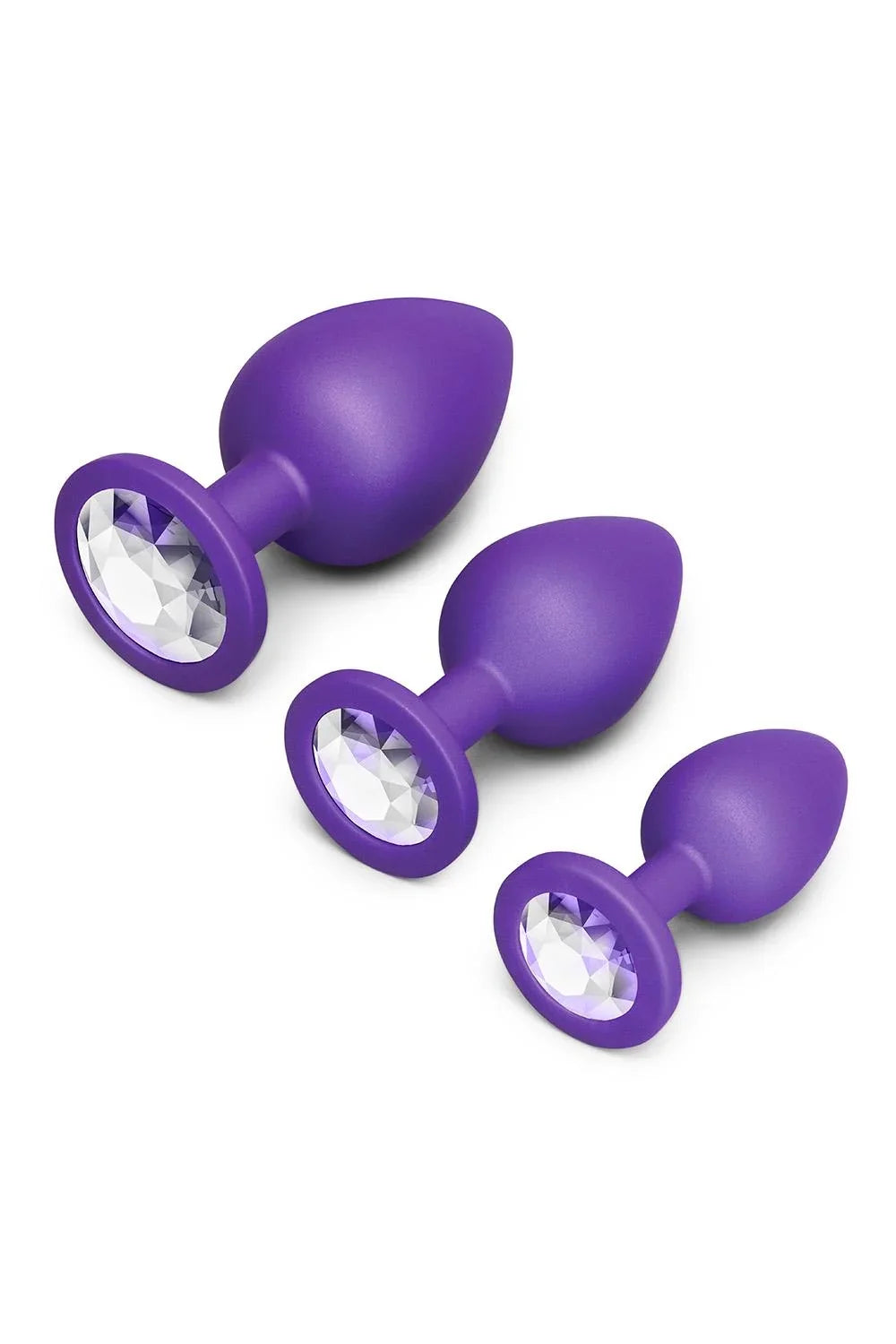 b-Vibe Jeweled Butties Bundle – Luxury 3-Piece Tapered Silicone Butt Plug Set > Anal Range > Vibrating Butt Plugs