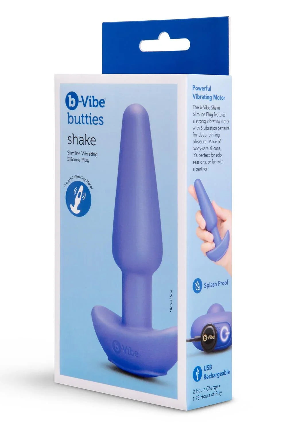 b-Vibe Butties Shake Slimline (Black) – Vibrating Silicone Butt Plug 134mm Height 69mm Base Width > Anal Range > Vibrating Butt Plugs