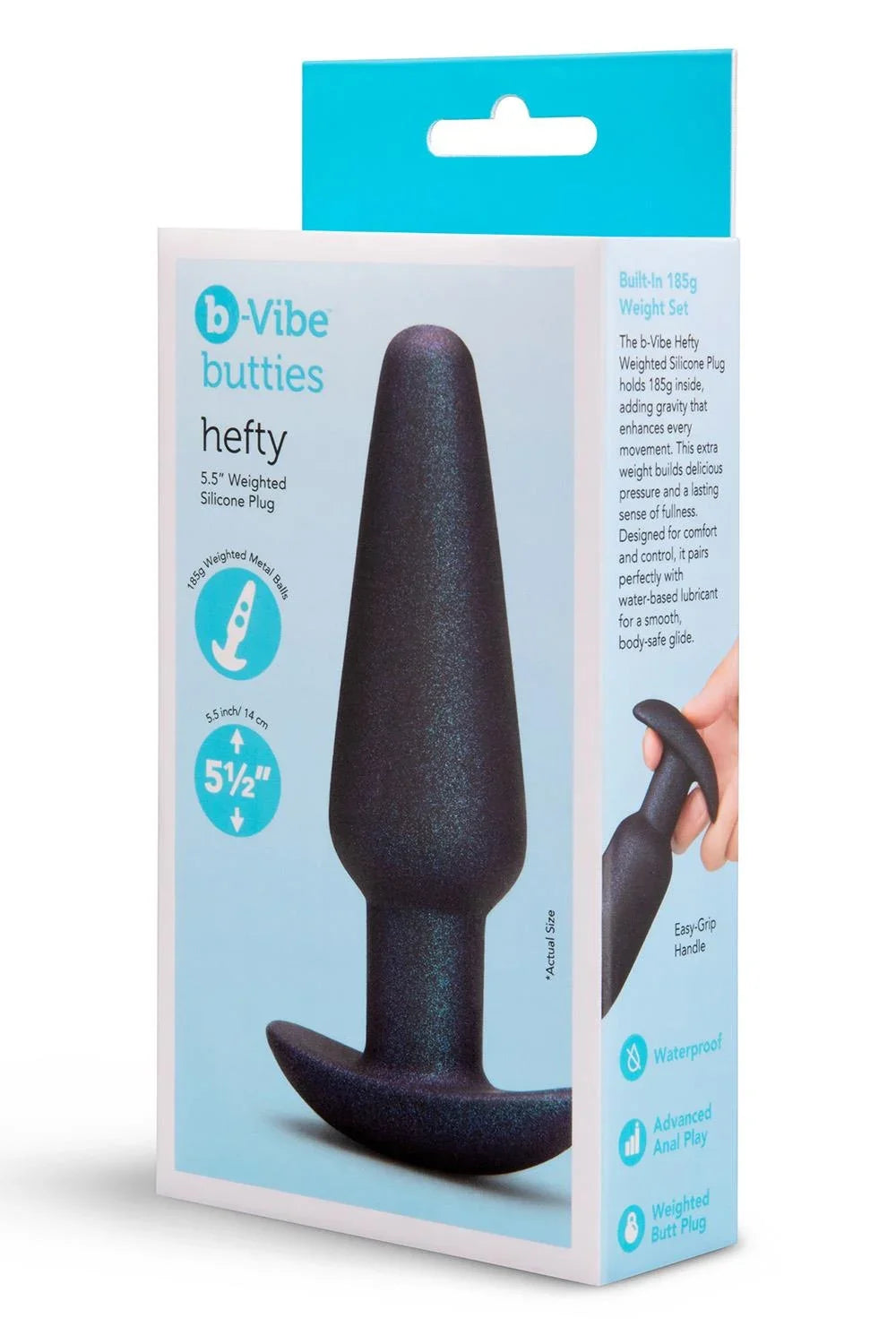 b-Vibe Butties Hefty (Black) – Weighted Silicone Butt Plug > Anal Range > Butt Plugs