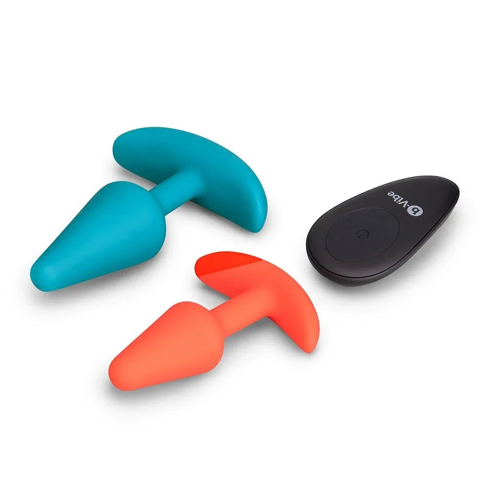 b-Vibe Butties Anal Training Set – Rechargeable Remote-Controlled Beginner and Large Butt Plug Set Secondary image