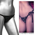 Radiance Side-Tie Panties Black Rhinestone Mesh with Satin Ties – One Size > Clothes > Panties