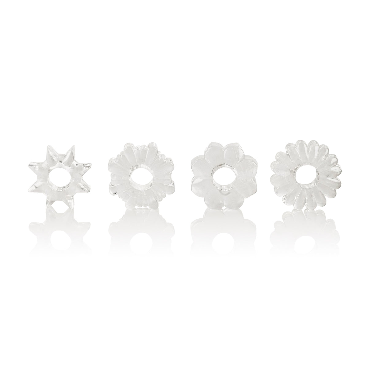 Basic Essentials Super Stretchy TPR Enhancer Sleeves – Set of Four Sleeve Enhancers > Cock Ring > Sets