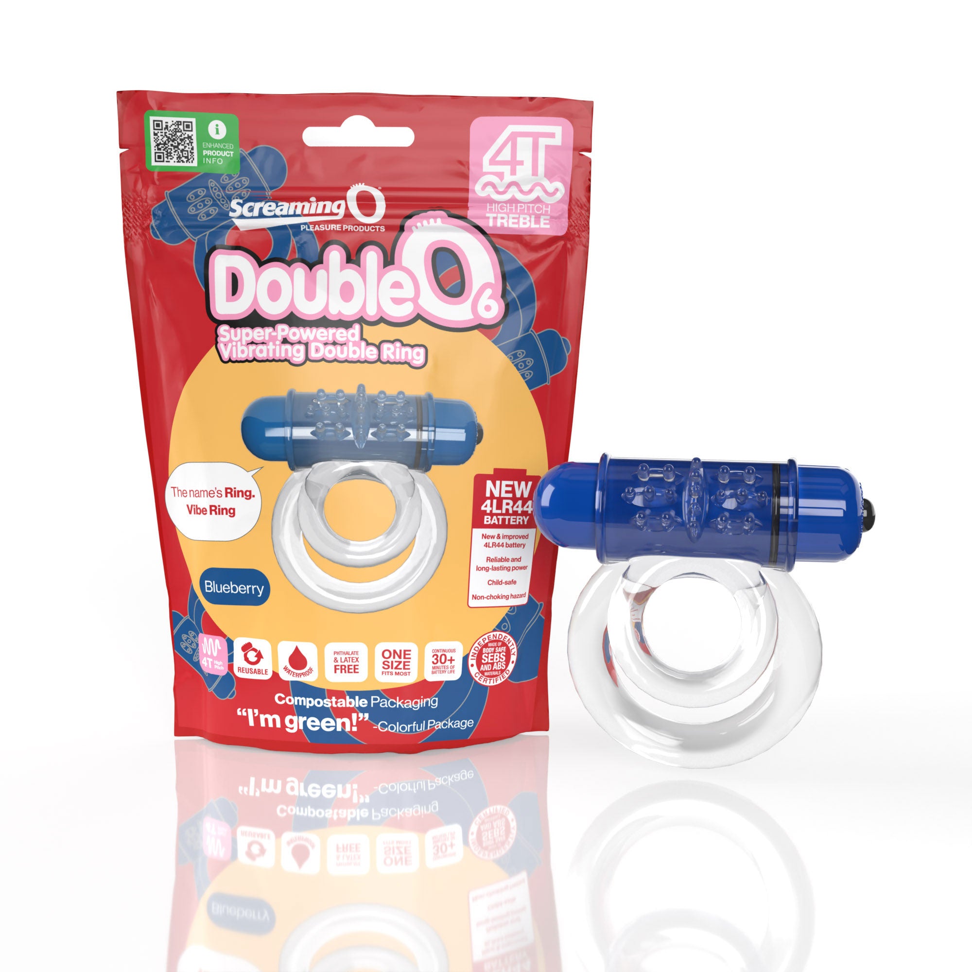 Screaming O 4T DoubleO 6 Blueberry – Super Powered Vibrating Double Ring > Cock Ring > Vibrating