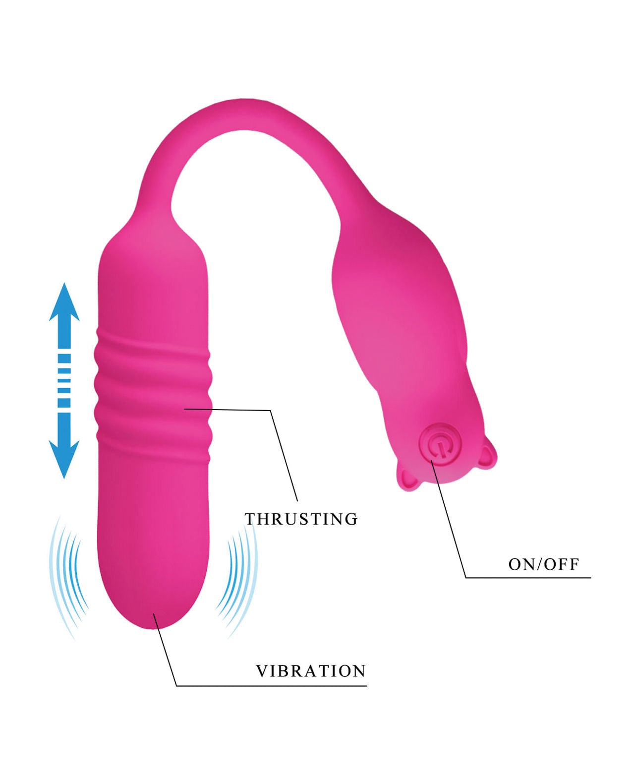 Pretty Love Nobikuma – Rechargeable Silicone Thrusting Bullet Vibrator > Vibrators > Mini Vibrators