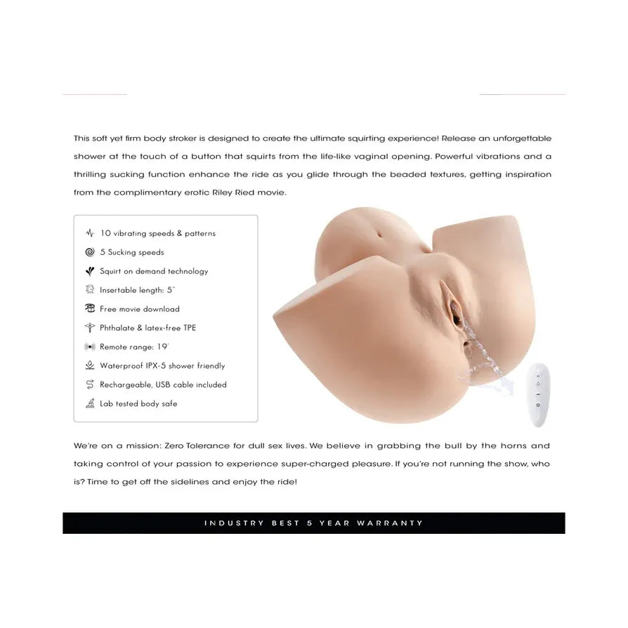 Squirt for Me XL Riley Reid – Realistic Squirting Vibrating Stroker > Sex Toys For Men > Assbators