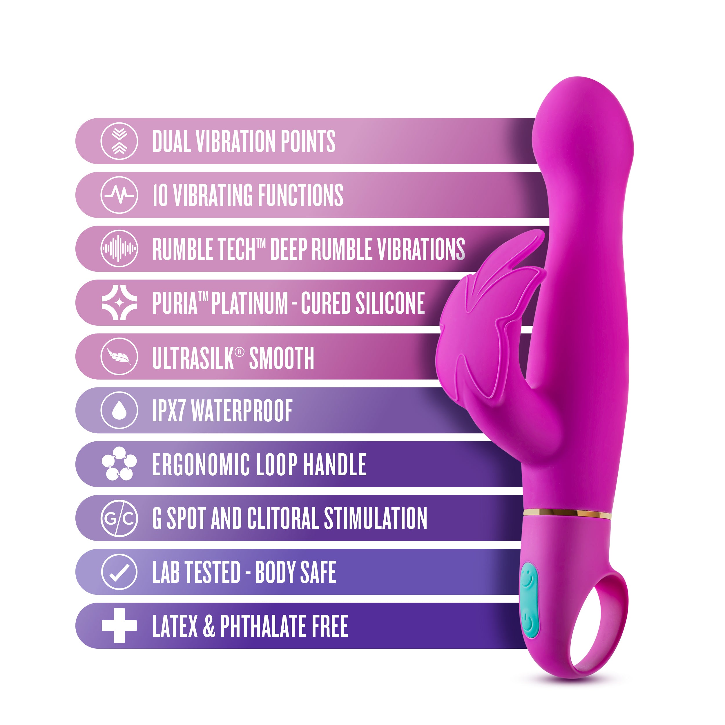 Aria Naughty AF Plum 18.4 cm Butterfly Vibrator > Vibrators > Ladies > Rabbit