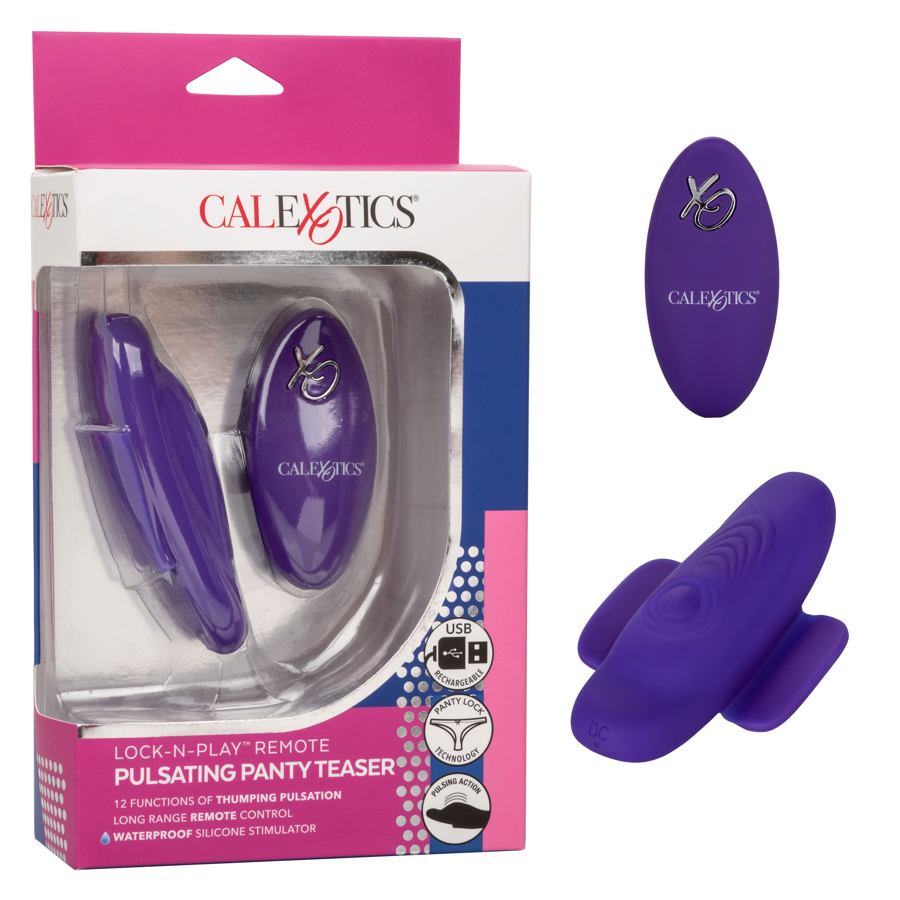 Lock-N-Play Remote Pulsating Panty Teaser Wireless Silicone Vibrator with Mini Remote Control in Purple > Sex Toys For Ladies > Panty Vibes
