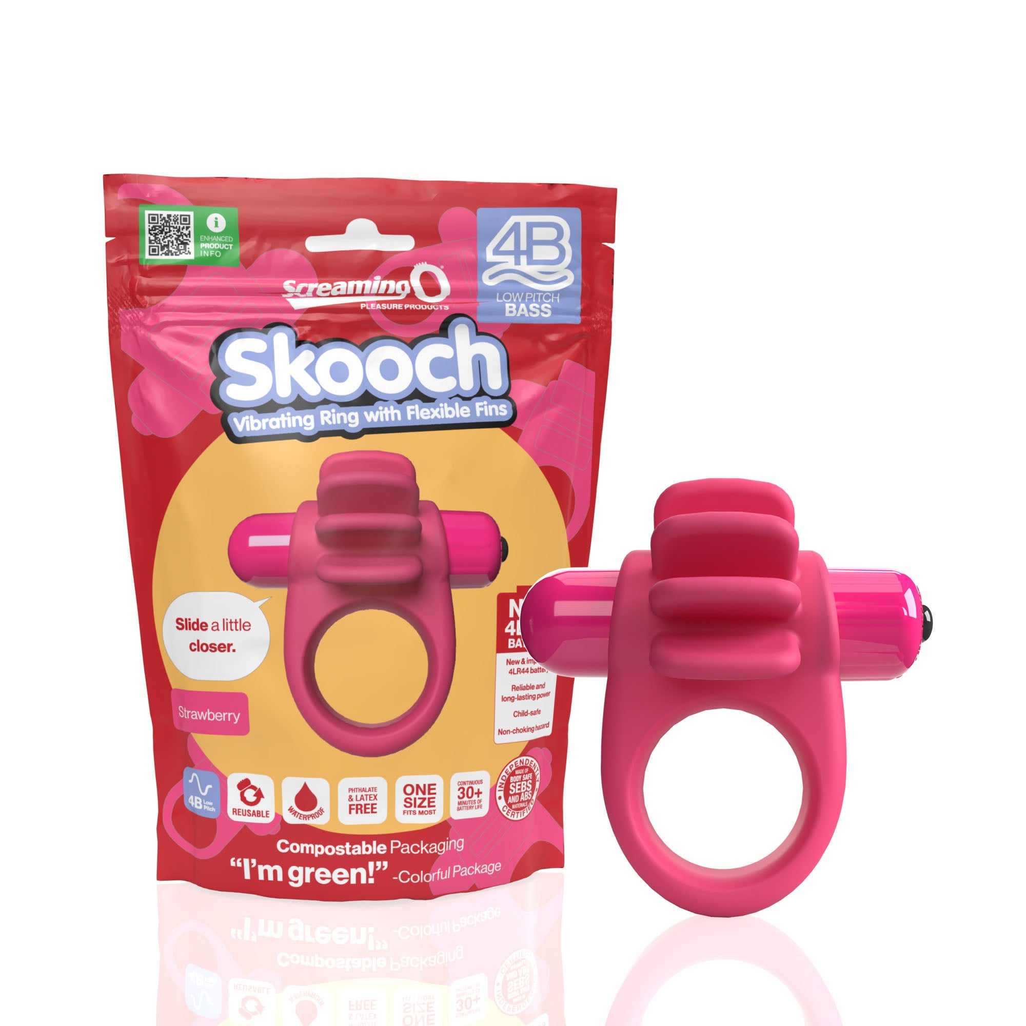 Skooch 4B Low Pitch Bass (Kiwi | Strawberry) > Sex Toys > Couples Toys