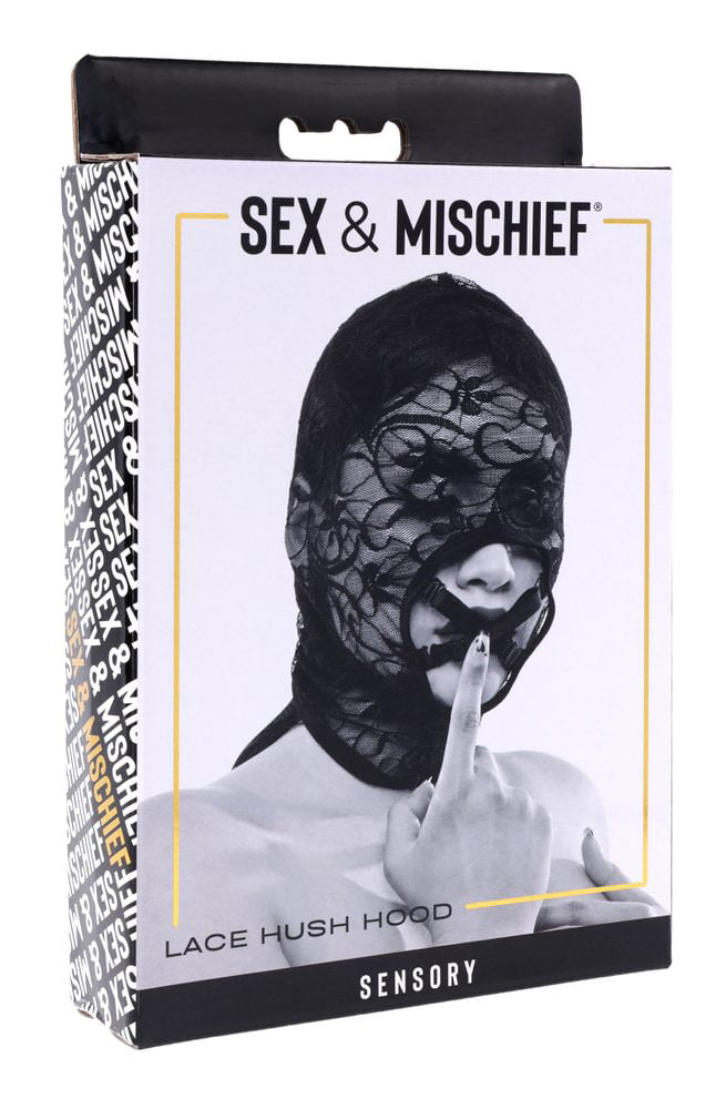 Lace Hush Hood Sheer Erotic Mask for Adult Intimate Play Party Supplies
