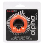 Alpha Liquid Silicone Dual Ball Ring Orange Ultra Stretchy Enhancer Ring > Cock Ring > Single