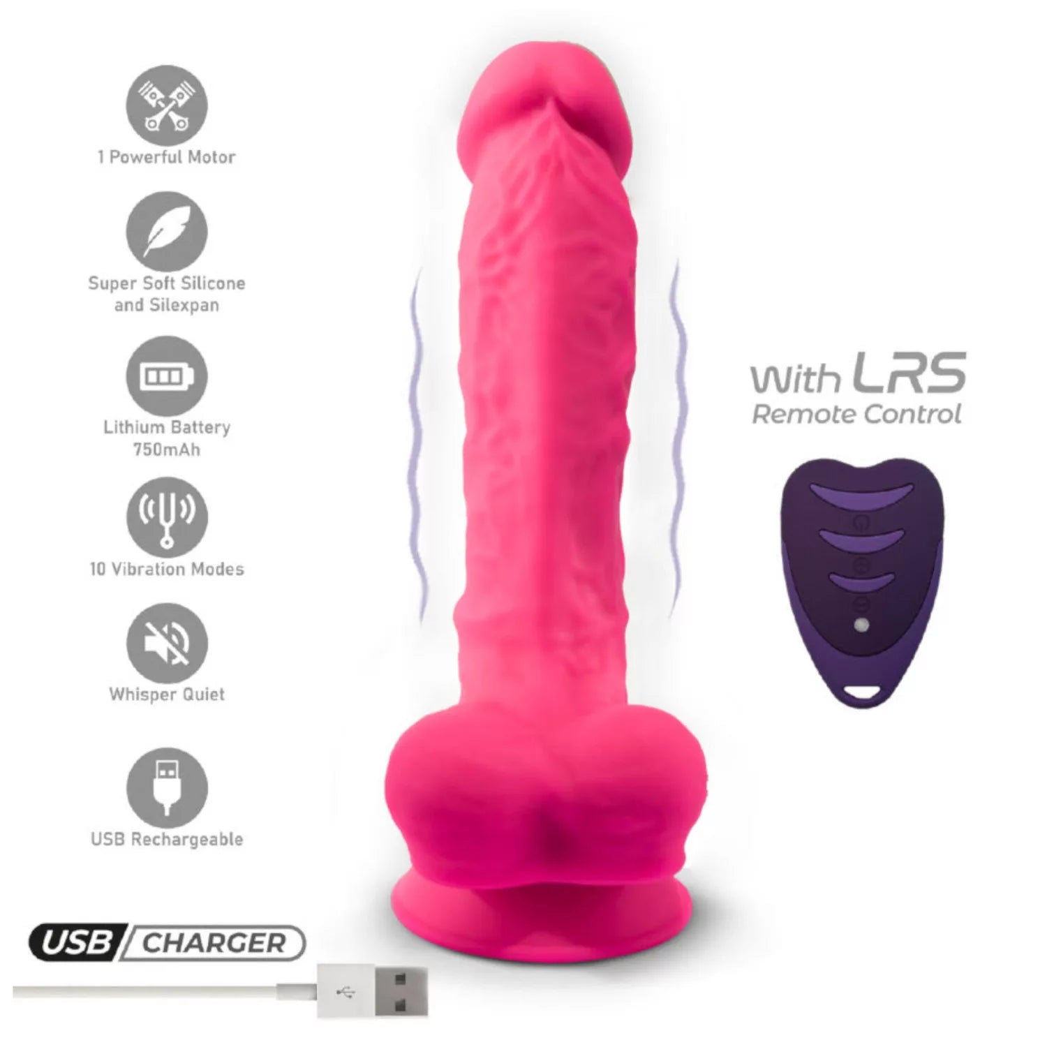 Silexd Model 1 – 8 Inch Vibrating Silicone Dildo > Dildos > Realistic Dildos