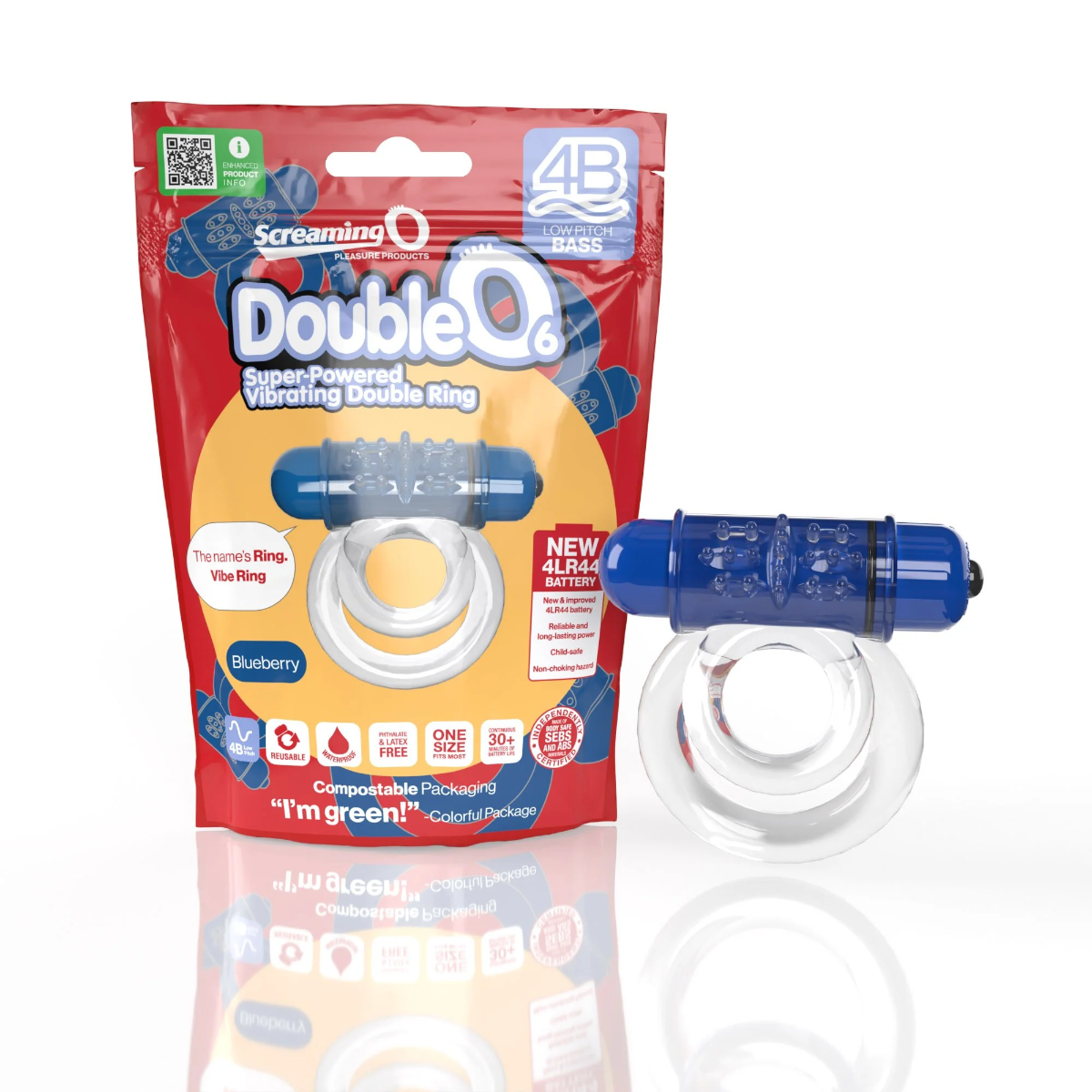 Double O 6 4B Vibrating Ring with Raised Ticklers and Long-Lasting Batteries – Vibrating Ring > Cock Ring > Vibrating