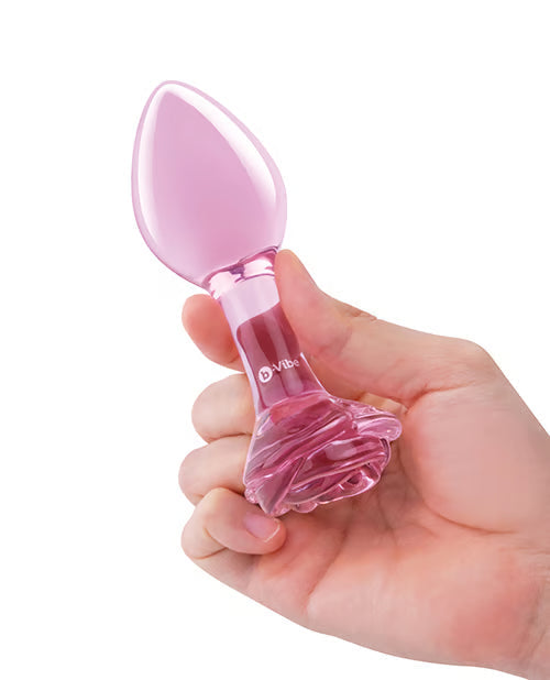 b-Vibe Pink Roses Glass Butt Plug Training Set > Glass > Toys