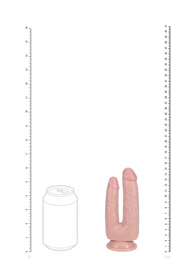 RealRock 7"/8" Double Trouble Realistic Dual Dildo with Suction Cup in Flesh Tone Secondary image