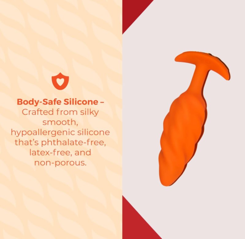 b-Vibe Swirl Texture Plug – Silicone Rechargeable Vibrator > Anal Range > Vibrating Butt Plugs