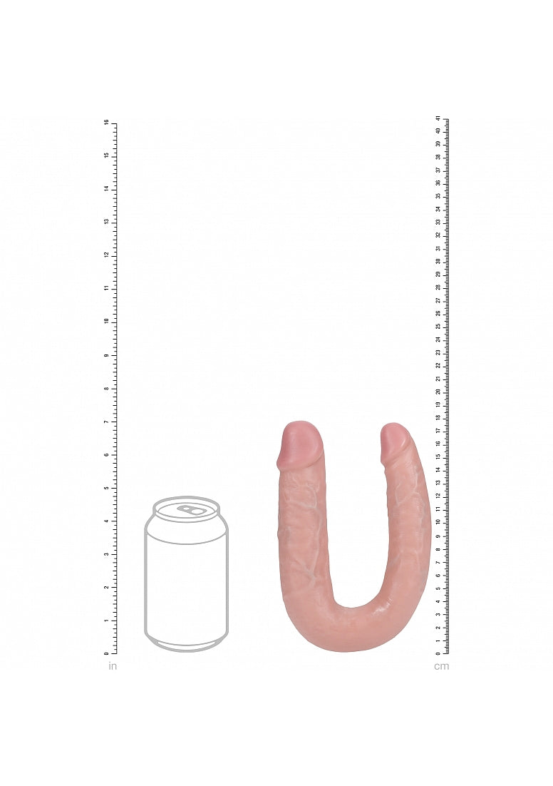 RealRock 7 Inch U Shaped Double Dildo Pink Realistic Skin Secondary image