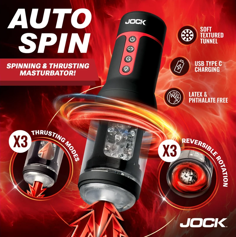 JOCK Auto Spin – Spinning and Thrusting Male Masturbator > Sex Toys For Men > Masturbators > Vibrating