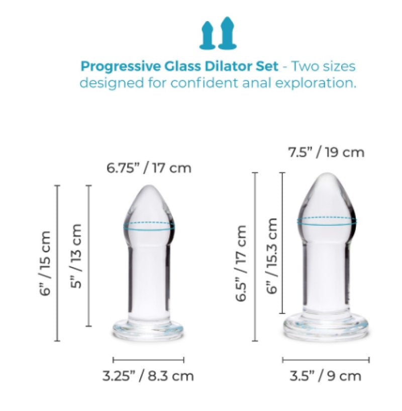 b-Vibe Intermediate Glass Anal Dilator Set – Temperature Play Glass Anal Dilators > Anal Range > Tunnel and Stretchers