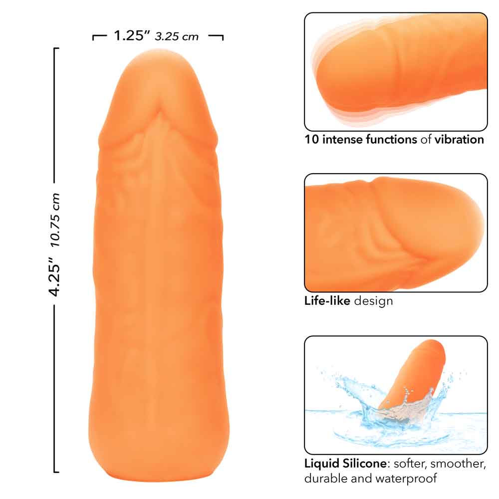 Mini Vibrating Studs 4.25"/10.75cm Liquid Silicone Vibrator Orange > Vibrators > Mini Vibrators