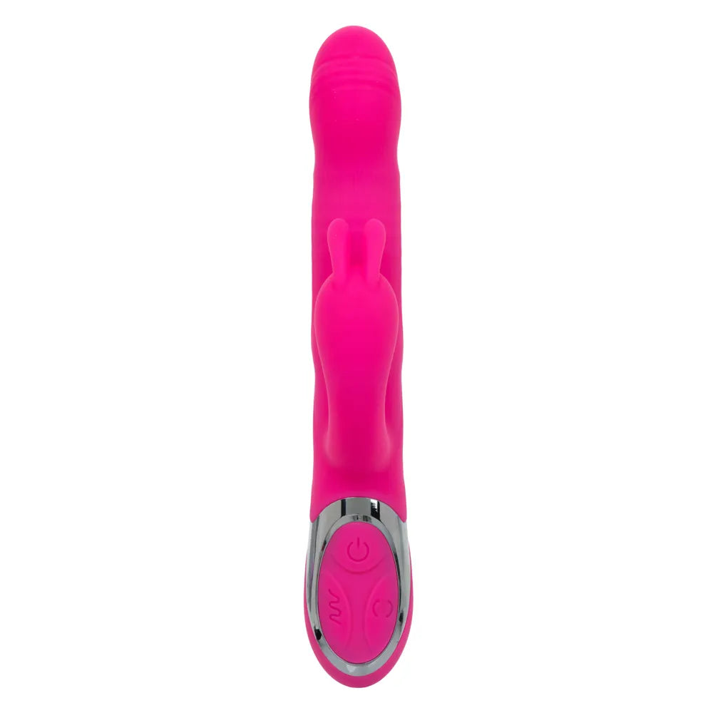Enchanted Wave Action Bunny Pink 9.75 Inch Dual Motor Silicone Rabbit Vibrator > Vibrators > Ladies > Rabbit