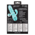 California Dreaming Del Mar Diva Teal Silicone Dual Motor Massager with 10 Vibration Functions = > Vibrators > Ladies > Rabbit Multi